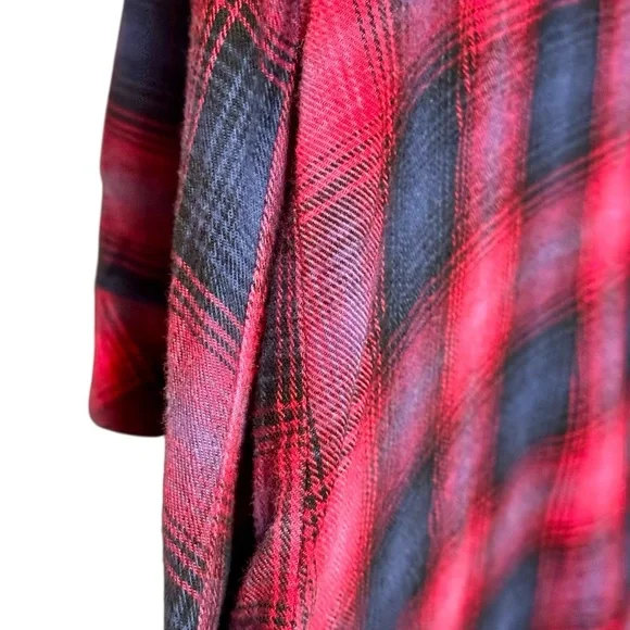 TORRID Plaid Cotton Flannel Long Sleeve Button Down Knee Length Shirt Dress - Picture 9 of 12